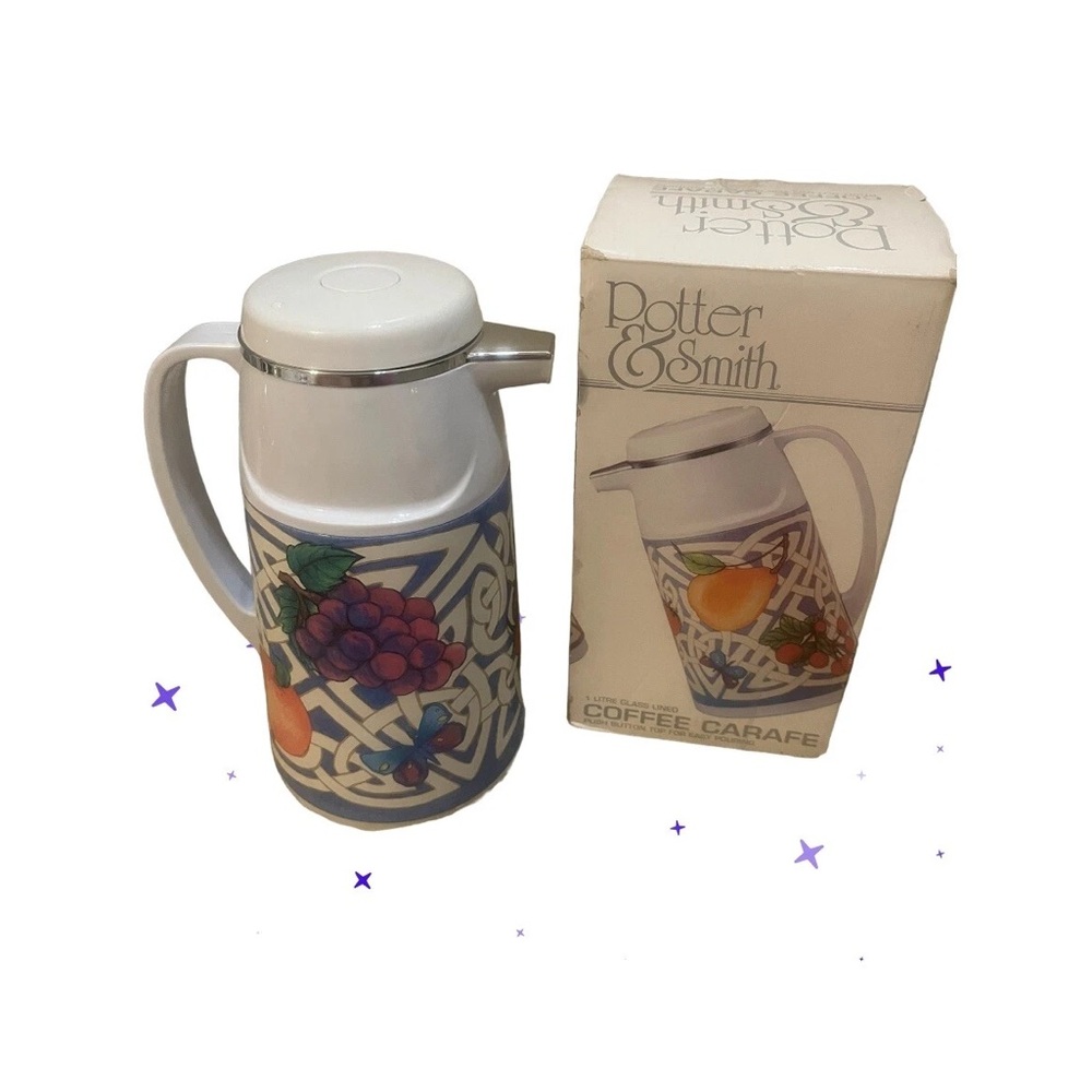 Vintage POTTER & SMITH COFFEE CARAFE Insulated Glass Lined Coffee Carafe NEW